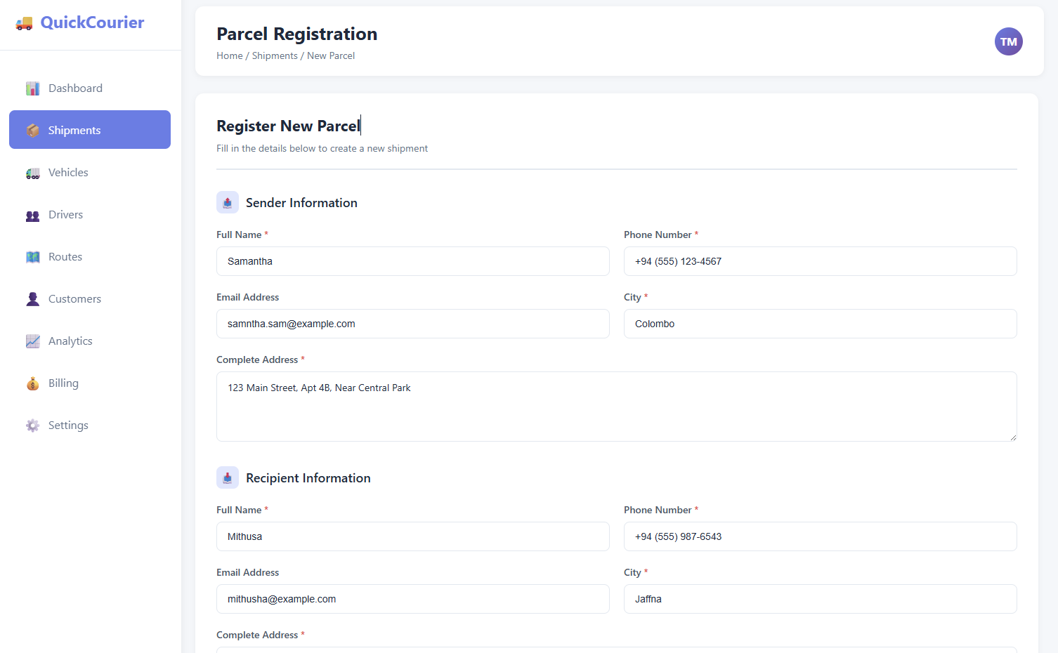 Parcel Registration